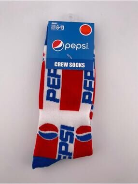 Pepsi Crazy University Mens Crew Socks Size 6-13 Drink Cola Soda New